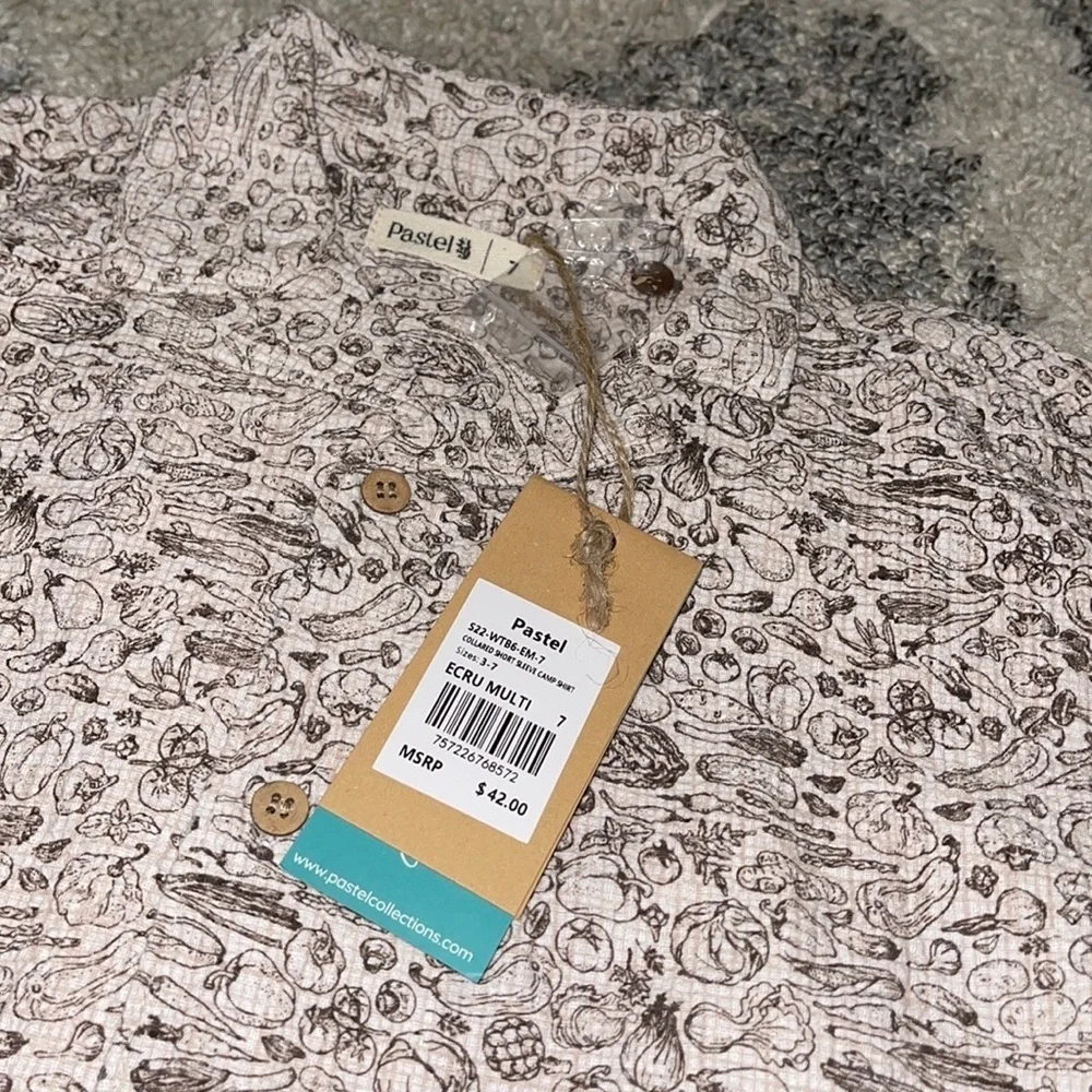 Boys Printed Short Sleeve Button Shirt
